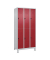 Spind Classic Plus lichtgrau, rubinrot 080310-30 S10001, 6 Schließfächer 90,0 x 50,0 x 195,0 cm